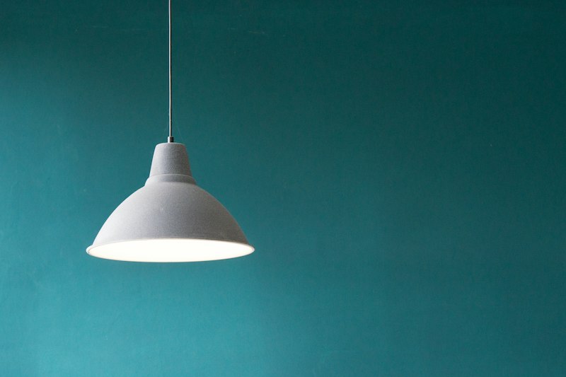 Anglepoise bulb close-up warm light