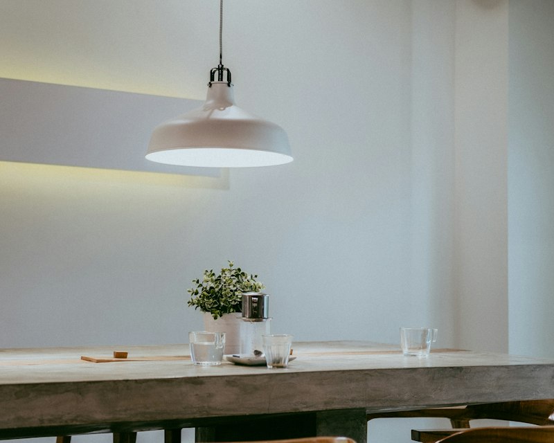 Designer desk with Anglepoise lamp